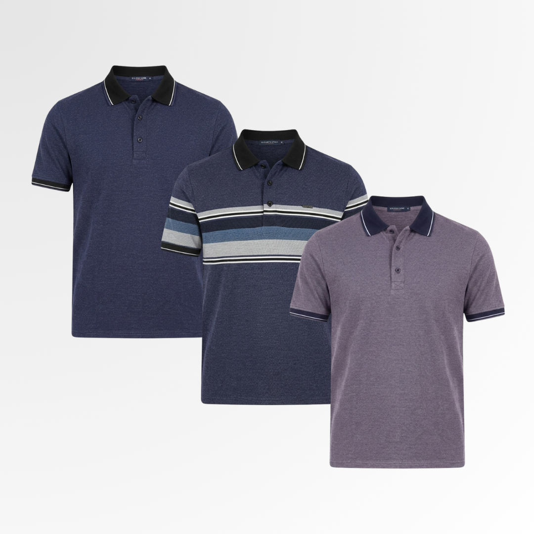 Premium Polo Combo – 3 Pack | Navy Set